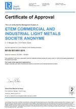 CERTIFICATE OF APPROVAL BS EN ISO 9001:2015